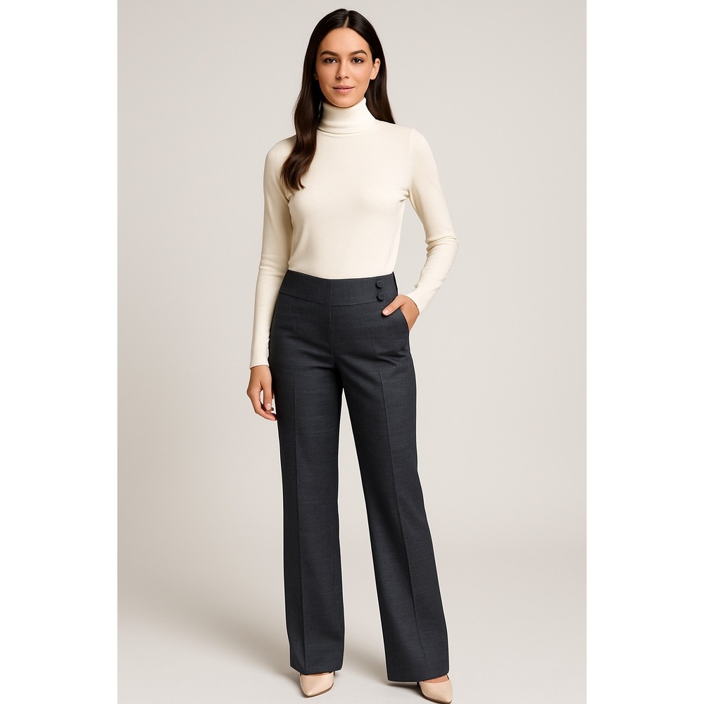 The Limited Drew Fit Tailored Denim Pant 12 Wide Leg Preppy 92-10